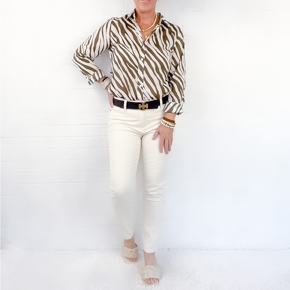 NWT Talbots Zebra Tiger Print Button Up - SP - Picture 2 of 5